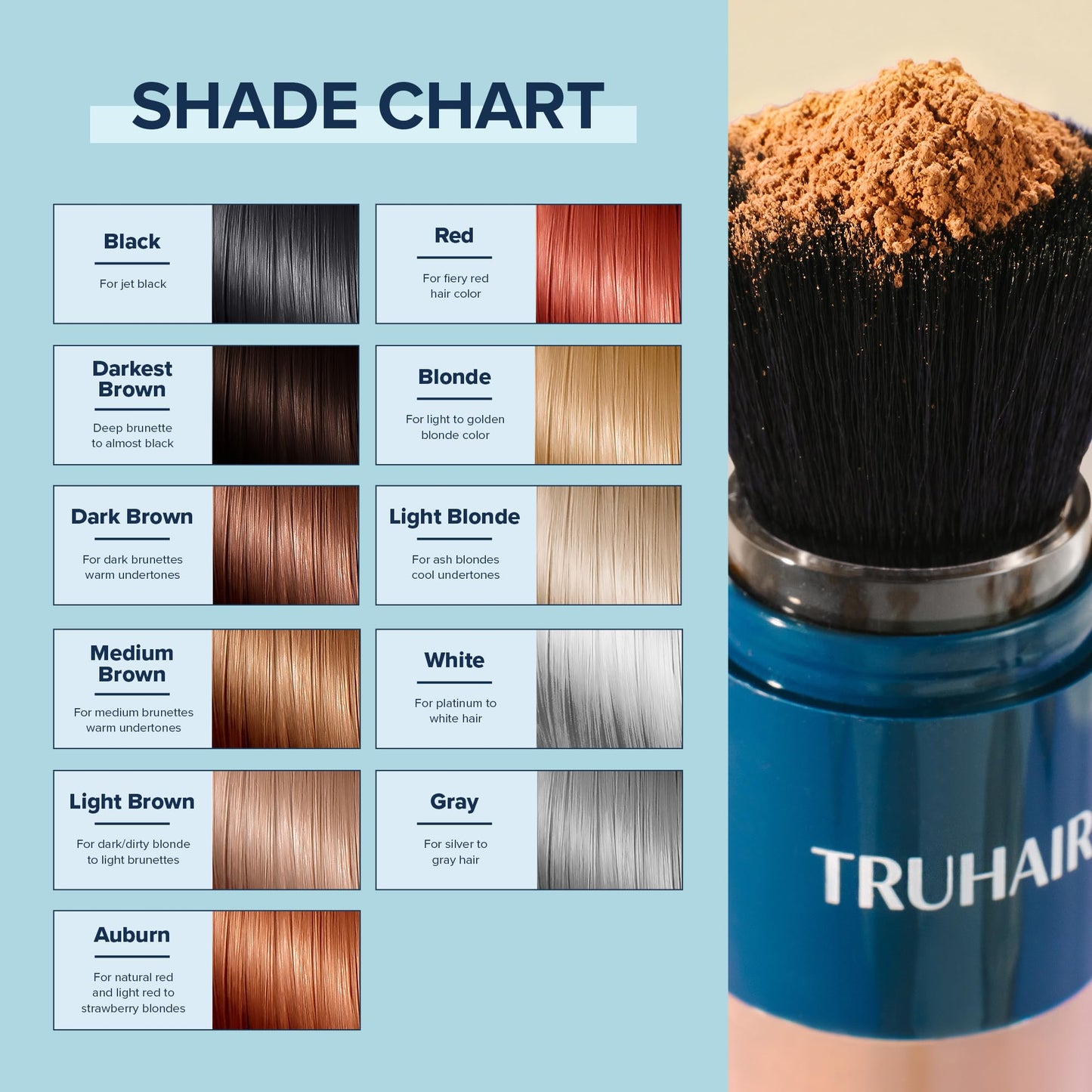 TRUHAIR Color Fibers Root Coverage & Density Booster | Quick-Apply Touch Up Hair Color | 11 Shades Available (Blonde)