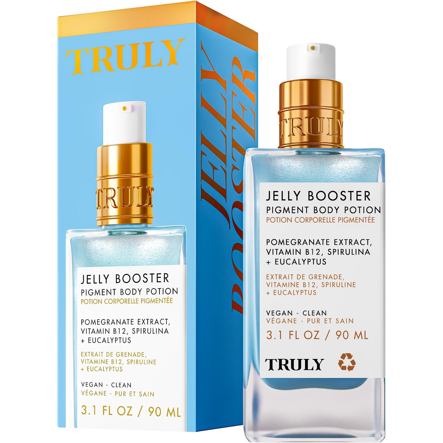 Truly Beauty Jelly Booster Pigment Body Potion – Lightweight Acne Scar Treatment for Face & Body (3.1 Fl Oz)