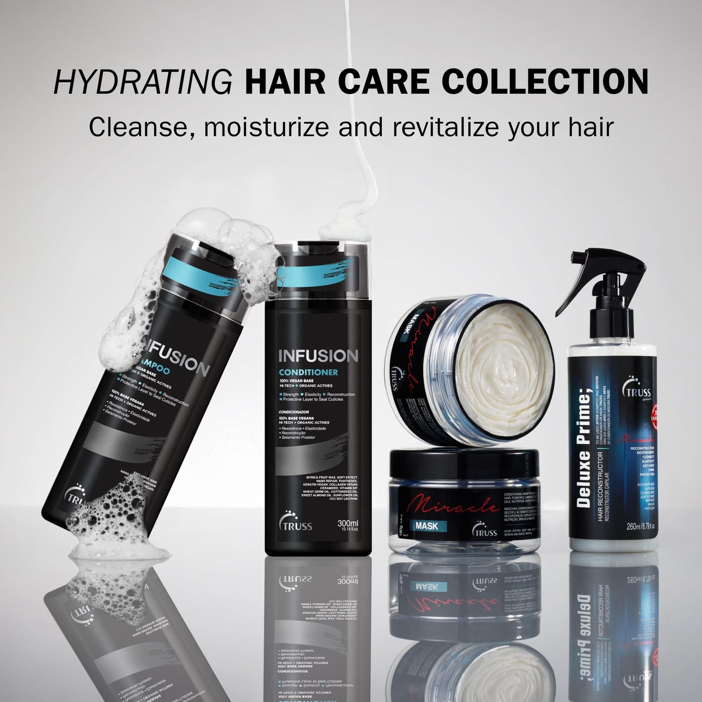 TRUSS Infusion Hair Shampoo – Hydration, Repair for Dry Hair | Vegan, Color-Safe, pH-Balanced (300 ml)