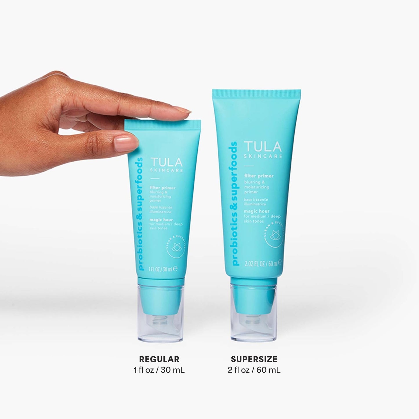 TULA Supersize Magic Hour Face Filter Primer – Blur, Hydrate, Even Skin Tone (2.02 fl oz)