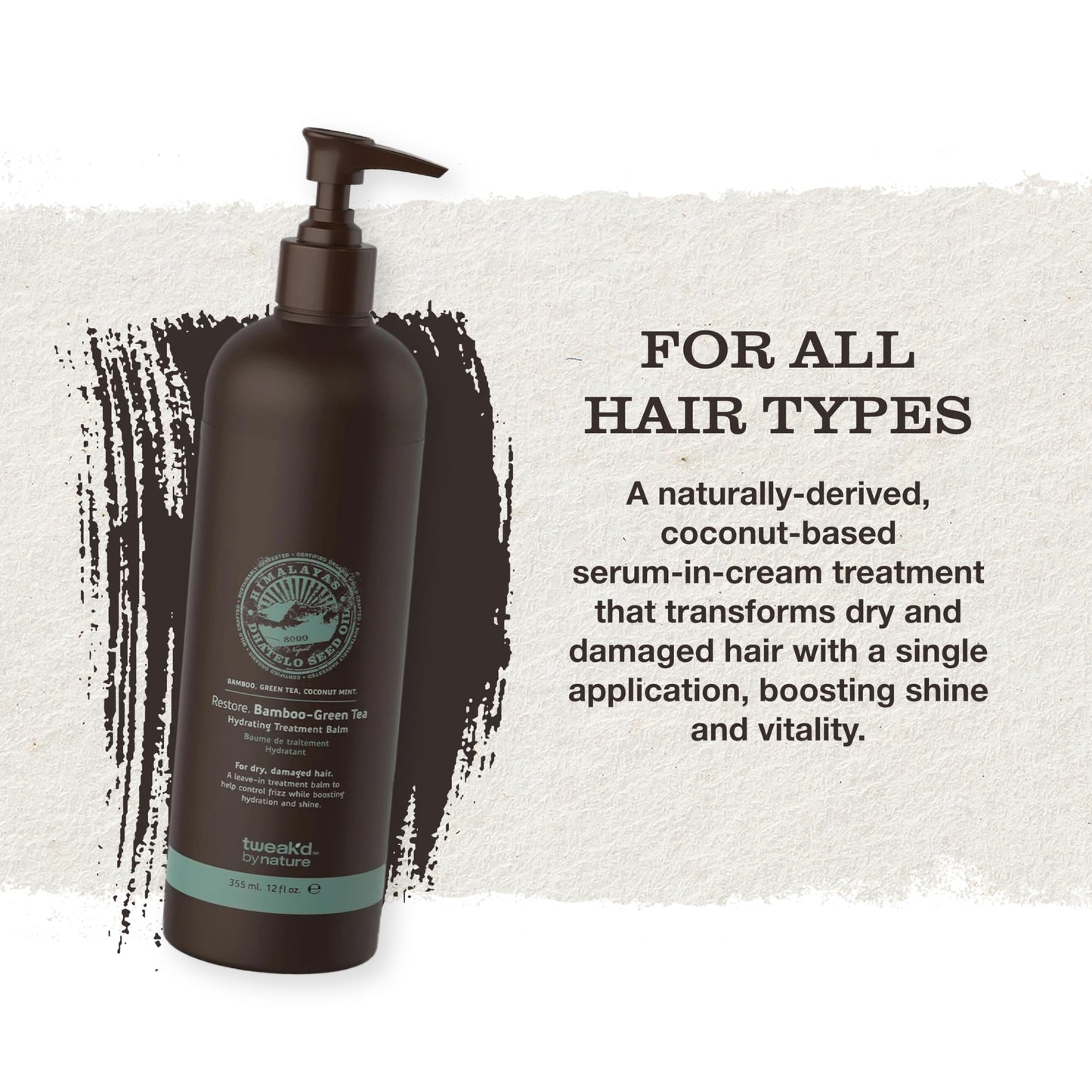 Tweak’d by Nature Restore Bamboo-Green Tea Hydrating Leave-In Treatment | Strengthening Hair Serum