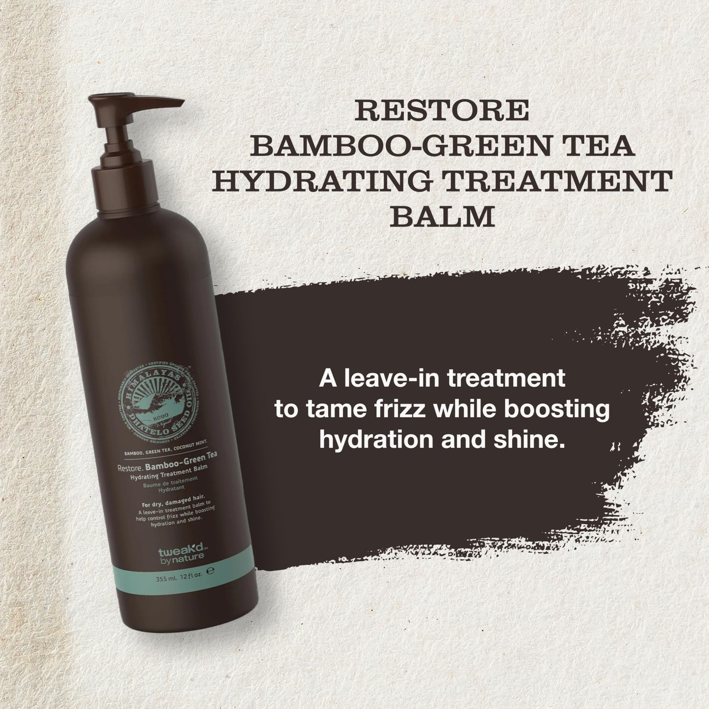 Tweak’d by Nature Restore Bamboo-Green Tea Hydrating Leave-In Treatment | Strengthening Hair Serum