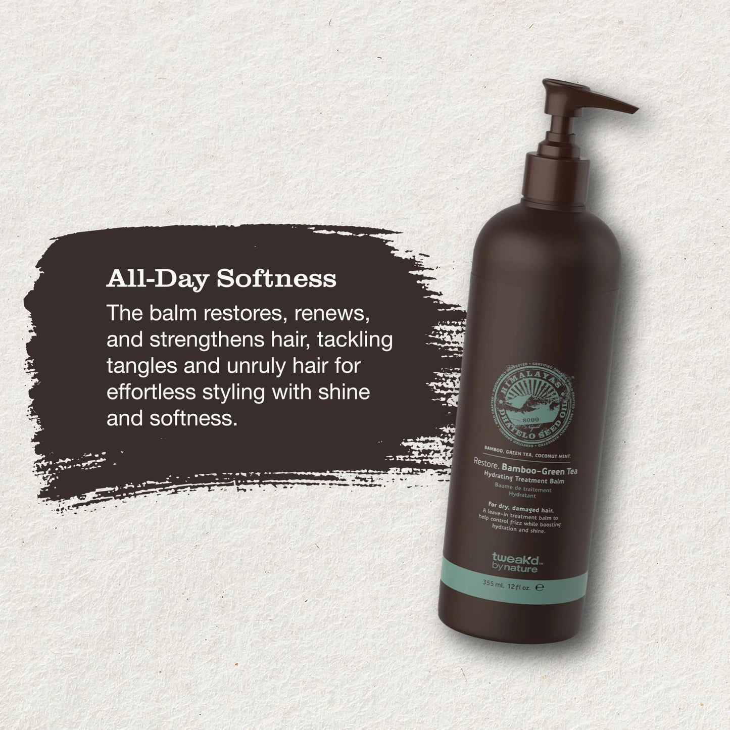 Tweak’d by Nature Restore Bamboo-Green Tea Hydrating Leave-In Treatment | Strengthening Hair Serum