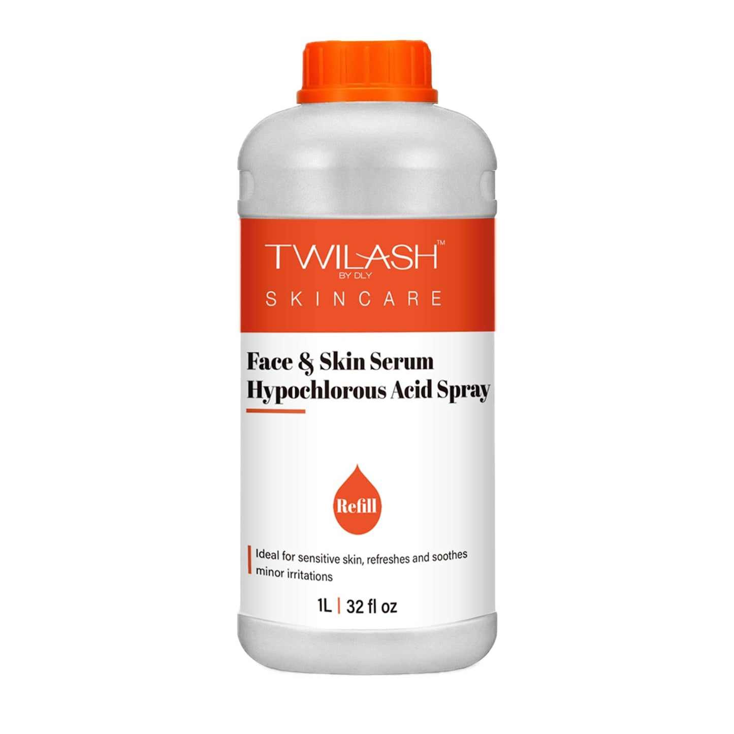 TWILASH BY DLY HOCl Spray Refill | Alcohol-Free Face & Skin Cleanser (32 oz)