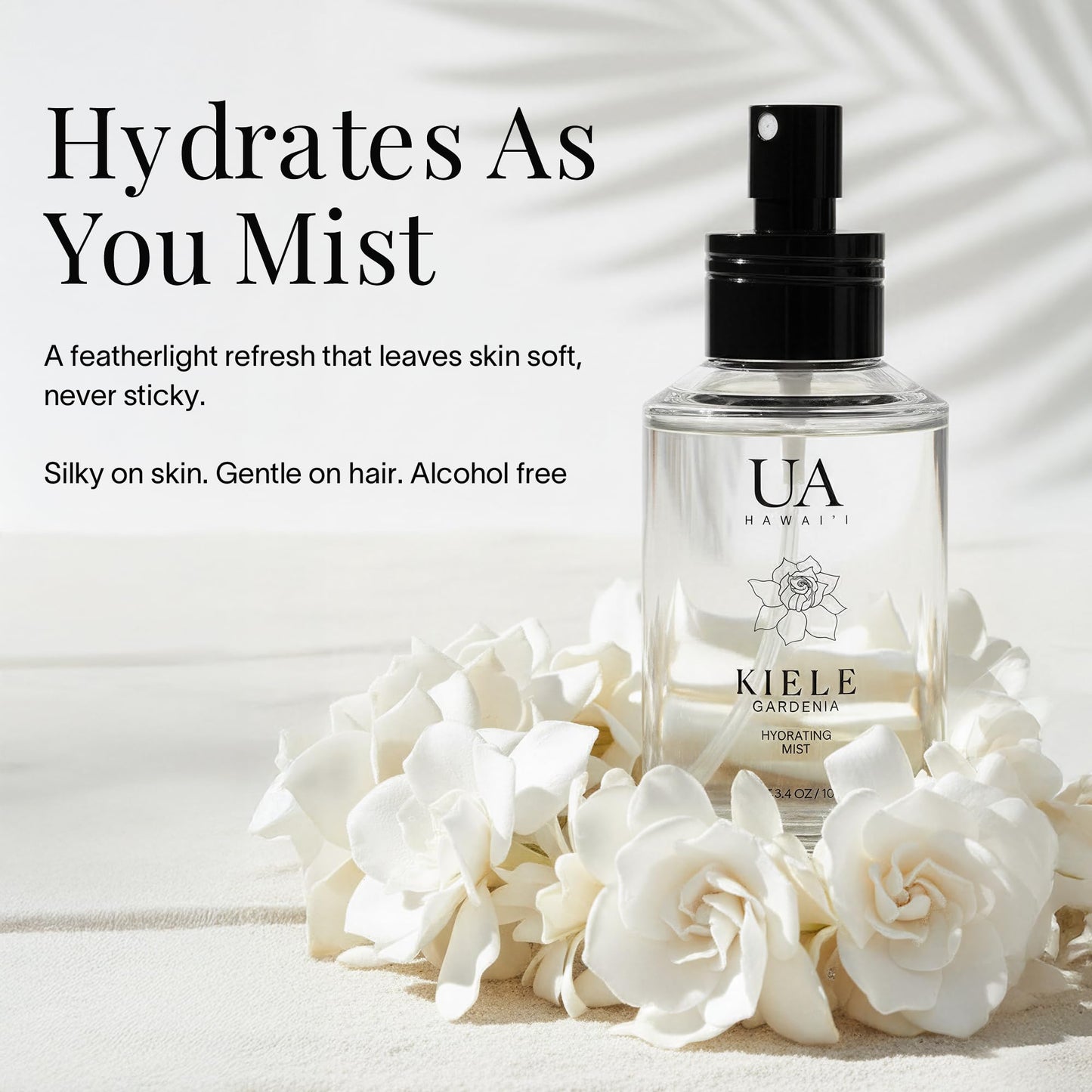 Ua Body Kiele Gardenia Body & Hair Mist from Hawaii – Light, Hydrating Alcohol-Free 3.4 oz