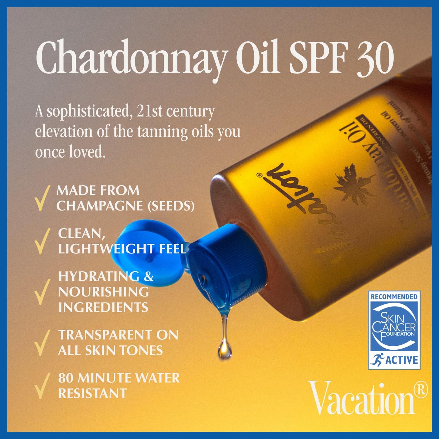 VACATION Chardonnay Oil SPF 30 & Air Freshener Bundle – Travel-Size, Invisible on All Skin Tones