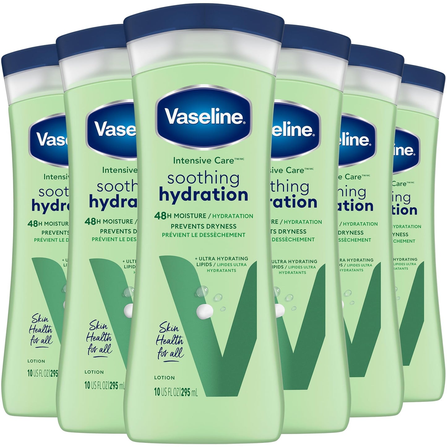 Vaseline Soothing Hydration 6-Pack – Intensive Care Moisturizing Lotion with Aloe, 10 oz Each