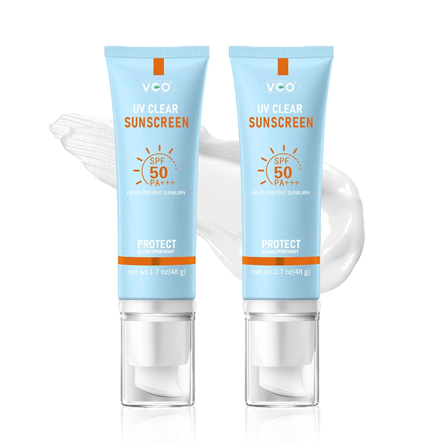 VGO Mineral Sunscreen for Face SPF 50 — Reef Safe, Lightweight, Oil-Free Moisturizer (Travel Size 2-Pack)