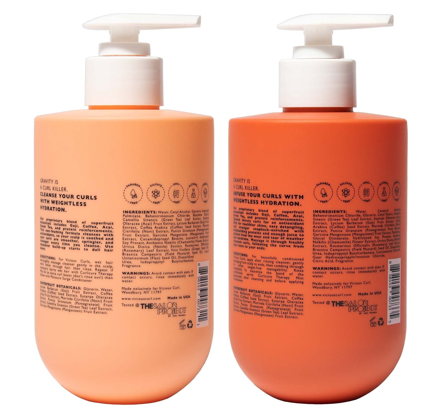 VICIOUS CURL Non-Foaming Curl Cleanse & Moisture Surge Kit for Curly Hair