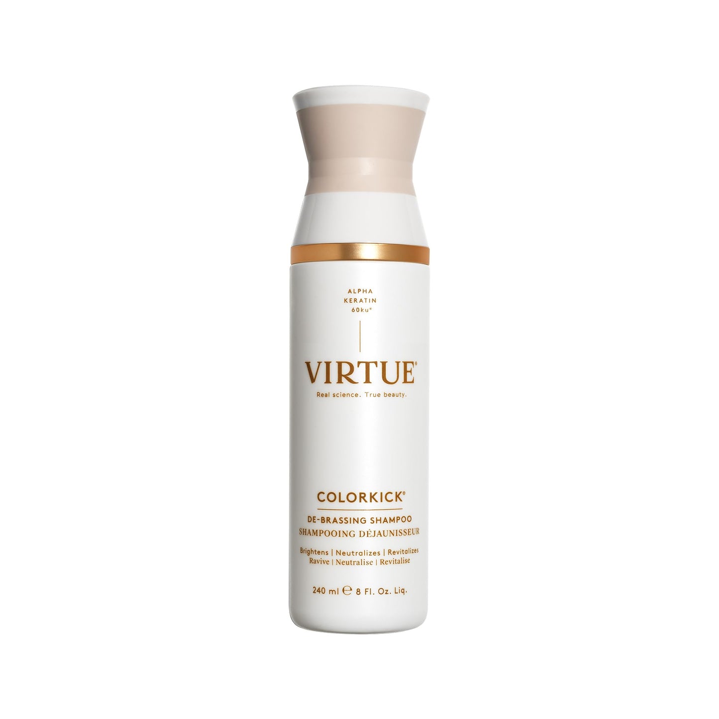 VIRTUE De-Brassing Shampoo: Natural Color Toner for All Hair Colors | 8 Fl Oz