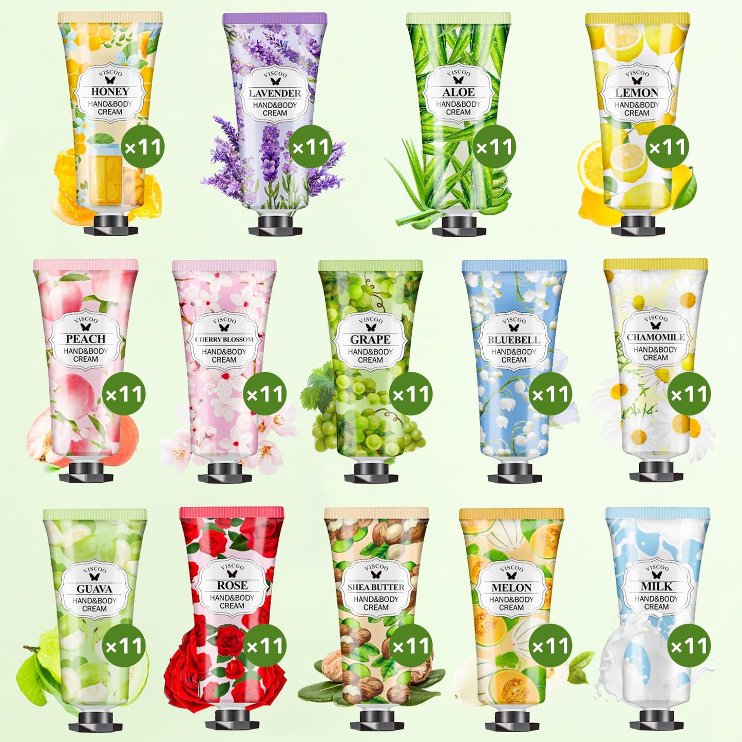 VISCOO 154 Pack Hand Cream Gift Set for Women – Bulk Travel-Size Moisturizers