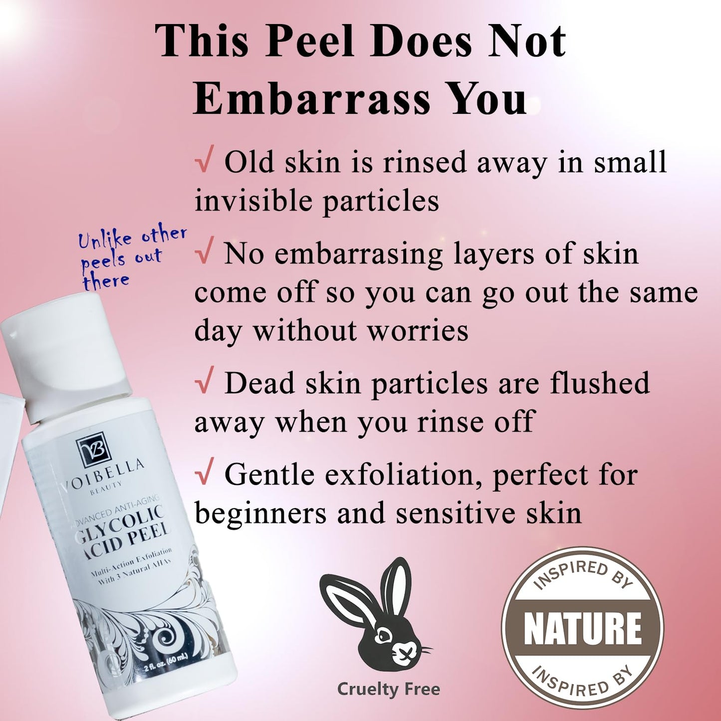 VOIBELLA BEAUTY Glycolic Acid Peel – Gentle AHA Exfoliant for Sensitive Skin