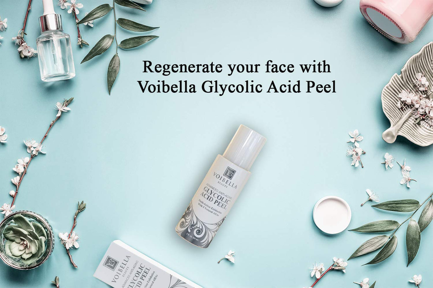 VOIBELLA BEAUTY Glycolic Acid Peel – Gentle AHA Exfoliant for Sensitive Skin