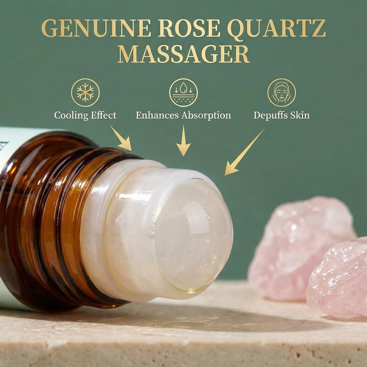 Vunqibroz Frankincense & Castor Oil Roll-On with Rose Quartz – Organic Castor Oil, 50ml
