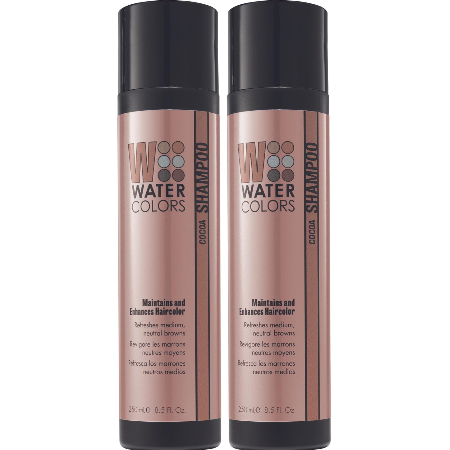 Watercolors by Tressa 3-in-1 Color Depositing Shampoo – Cocoa (2 Count) for Curly, Dry & Normal Hair