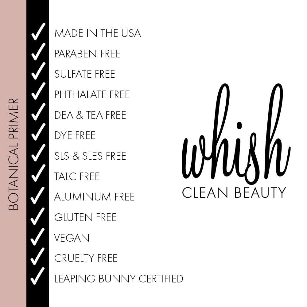 Whish Botanical Primer with Bakuchiol – Hydrating Makeup Primer for All Skin Types | Paraben & Sulfate Free | 2 oz