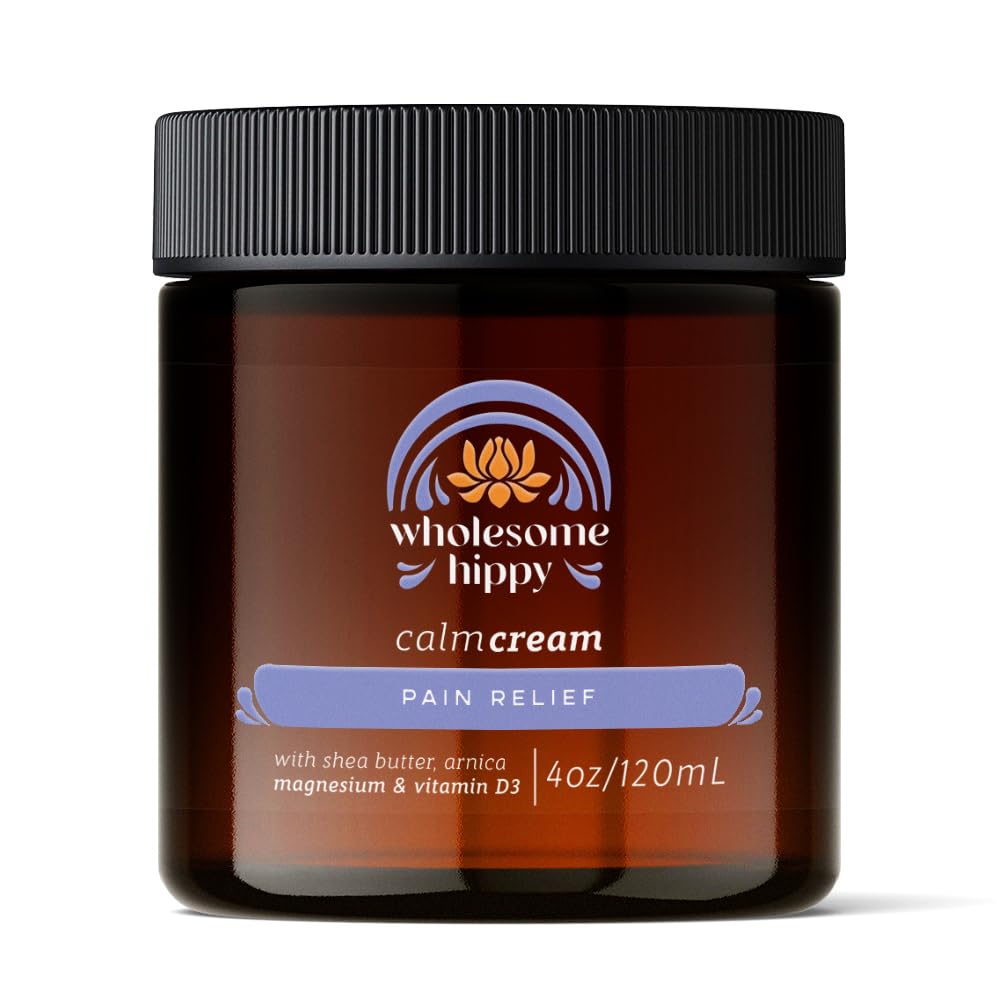 WHOLESOME HIPPY Magnesium Calm Cream – All-Natural Body Butter with Magnesium, Vitamin D3, Arnica & Turmeric – 4oz