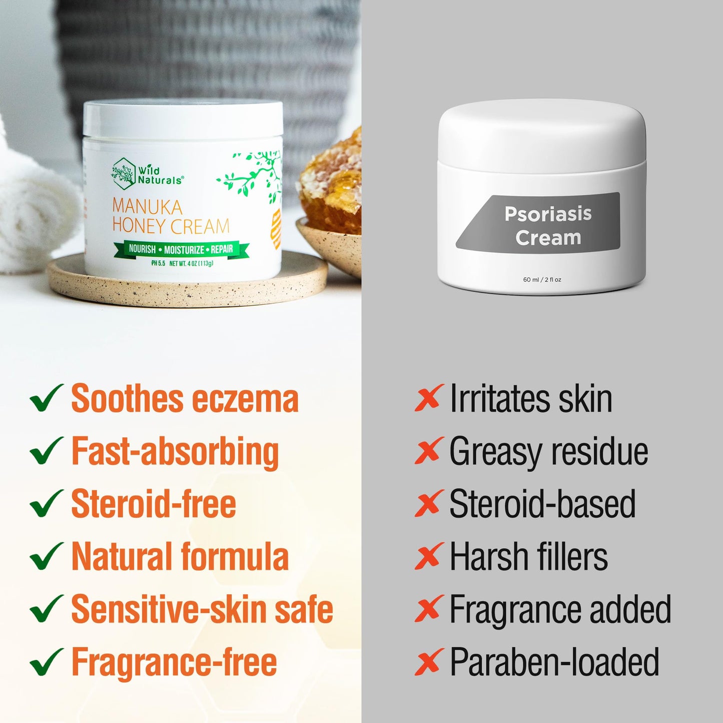 Wild Naturals Manuka Honey Moisturizer – Gentle, Non-Greasy Hydration for Dry & Sensitive Skin