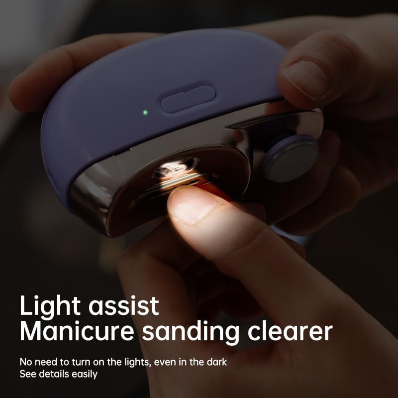 witpiny Easyclip Smart Nail Clipper - 3-in-1 Electric Nail Clippers with LED Light (Gray)