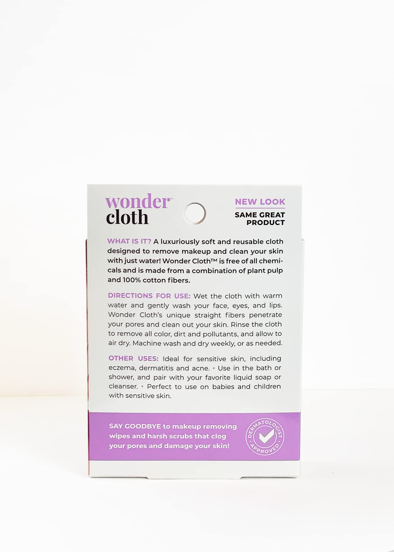 Wonder Cloth (Pack of 6) – All-Natural Makeup Remover Cloths, Water-Only Cleansing, Reusable & Machine Washable