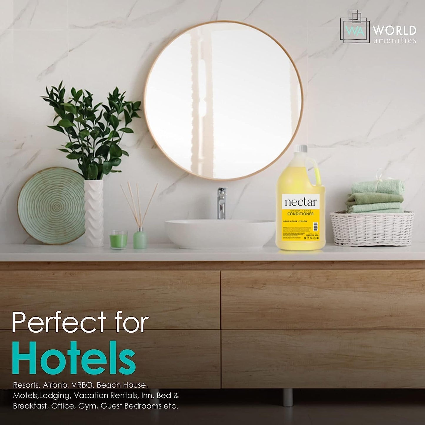 World Amenities Nectar Conditioner | 1 Gallon | Hotel-Grade Nourishment, Sweet Orange Blossom Scent
