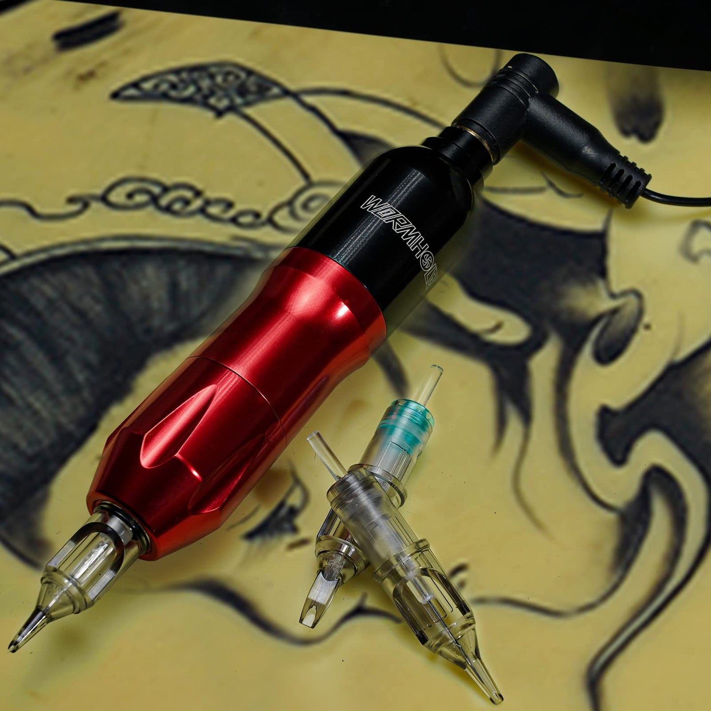 Wormhole Tattoo Kit WTK079 – Complete Tattoo Gun Kit with 20 Cartridges, 10 Inks, Foot Pedal & Power Supply