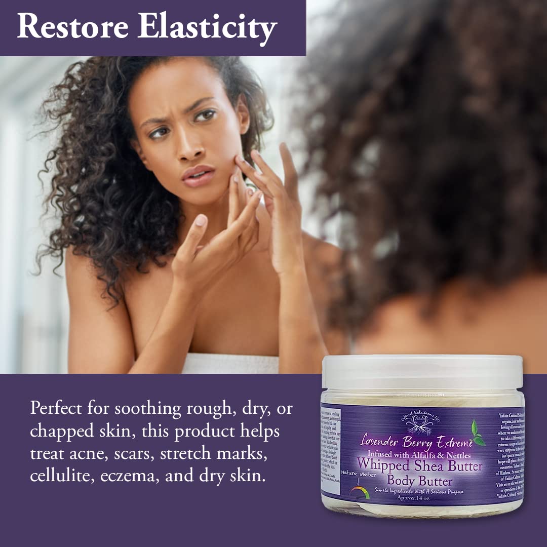 Yadain Lavender Berry Extreme Body Butter – Whipped Shea for Hydration, Elasticity & Recovery | 12oz