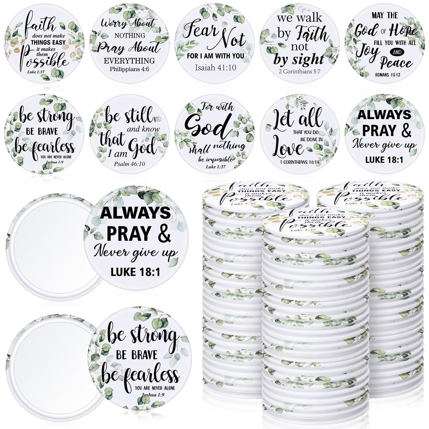 Yaomiao 160 Pcs Christian Gifts Compact Mirrors for Women – Bible Verse Pocket Mirrors Bulk