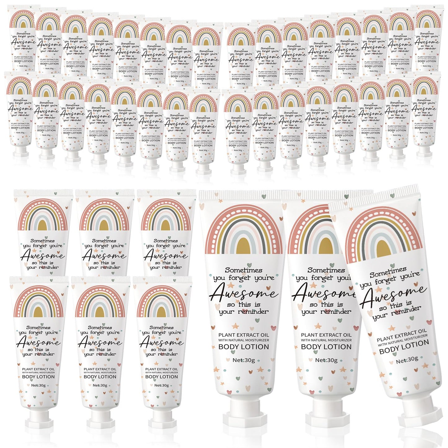 Yaryang 24-Piece Boho Rainbow Thank-You Lotion Gift Set | Travel-Size Body Lotions for Office Gifts