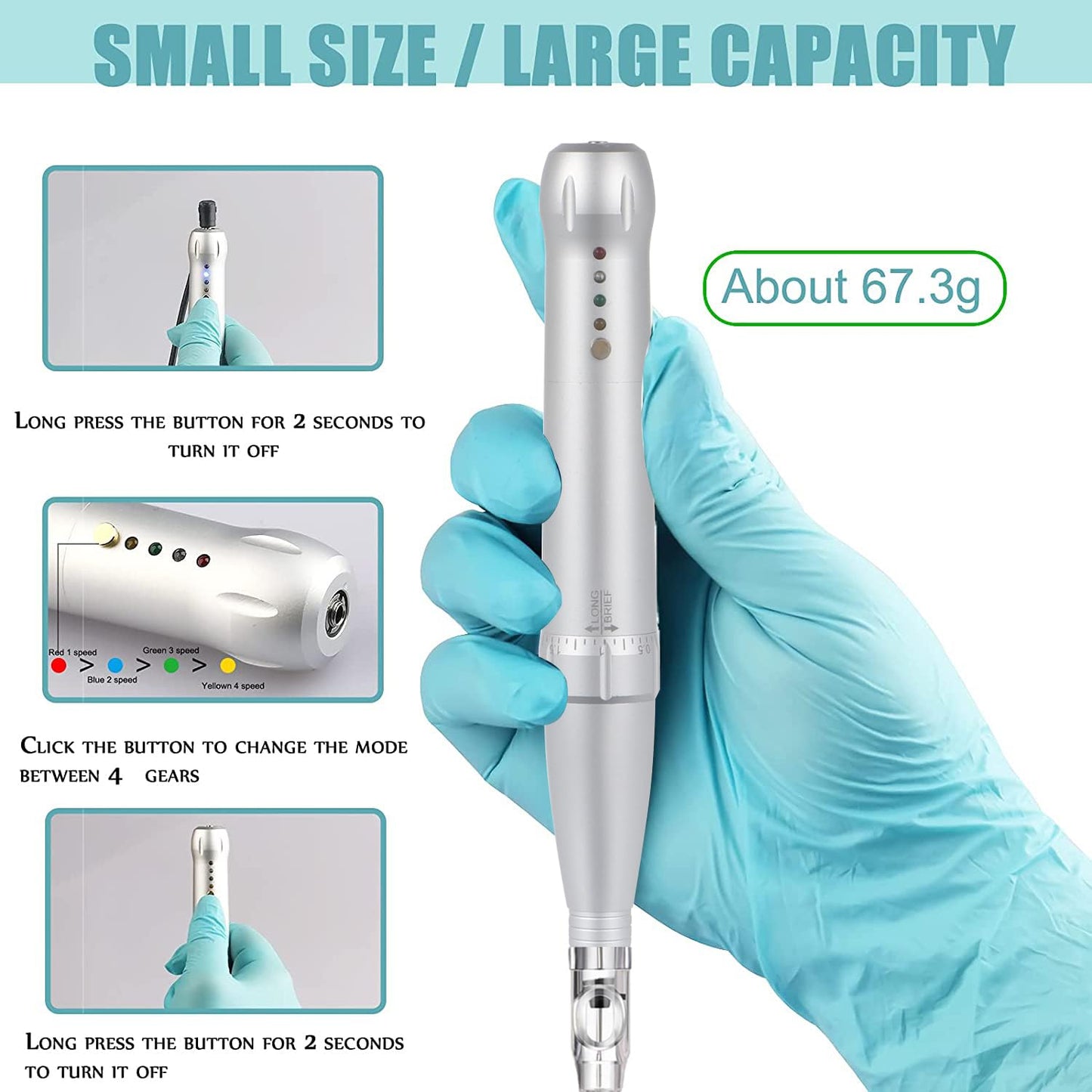 Ybeauty Permanent Eyebrow Tattoo Pen Kit – Corded Microblading Machine with 15 Cartridges