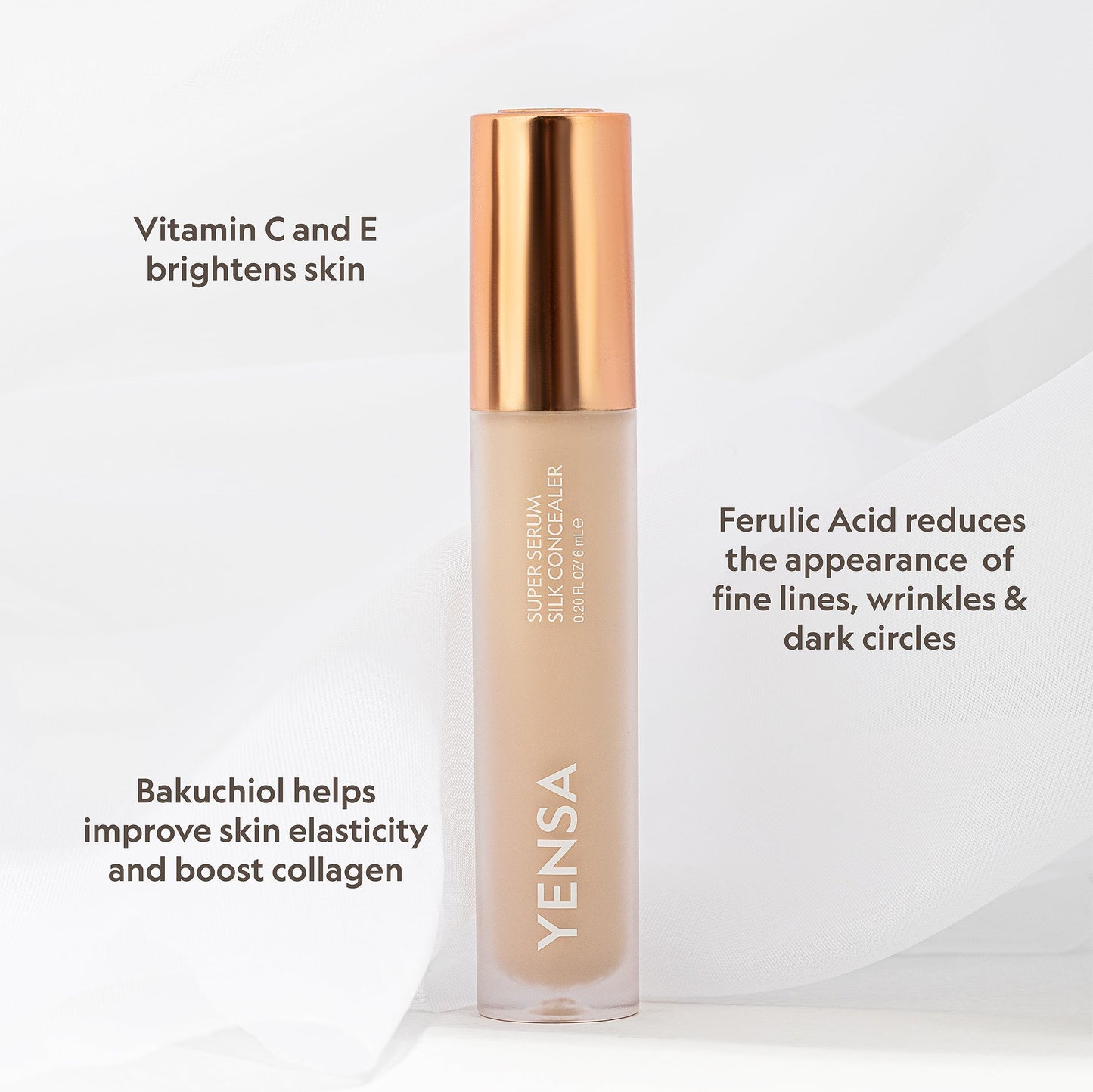 YENSA Super Serum Silk Concealer – Full Coverage Undereye Concealer & Peptide Serum