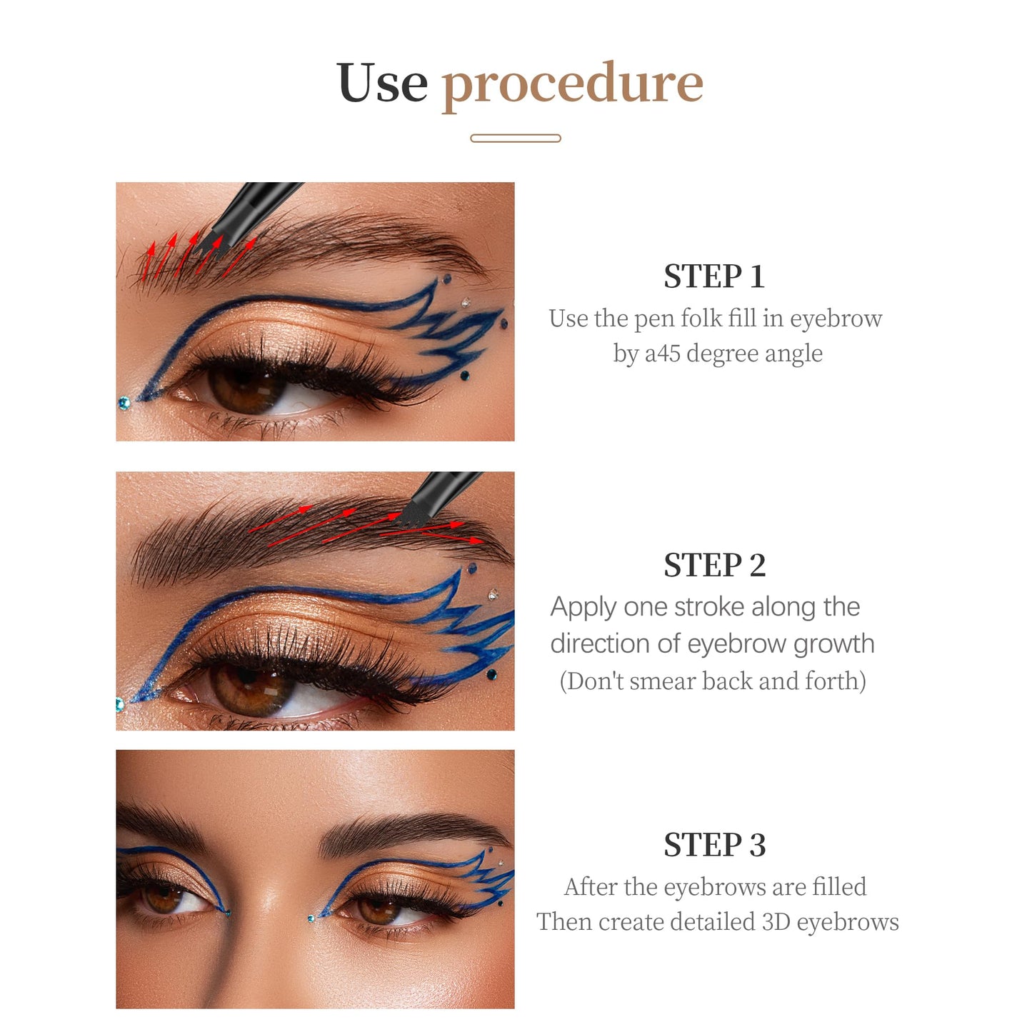 Yulinlon Q706 Eyebrow Pen – Quad-Tip, Waterproof, Long-Lasting (Light Brown 1#)