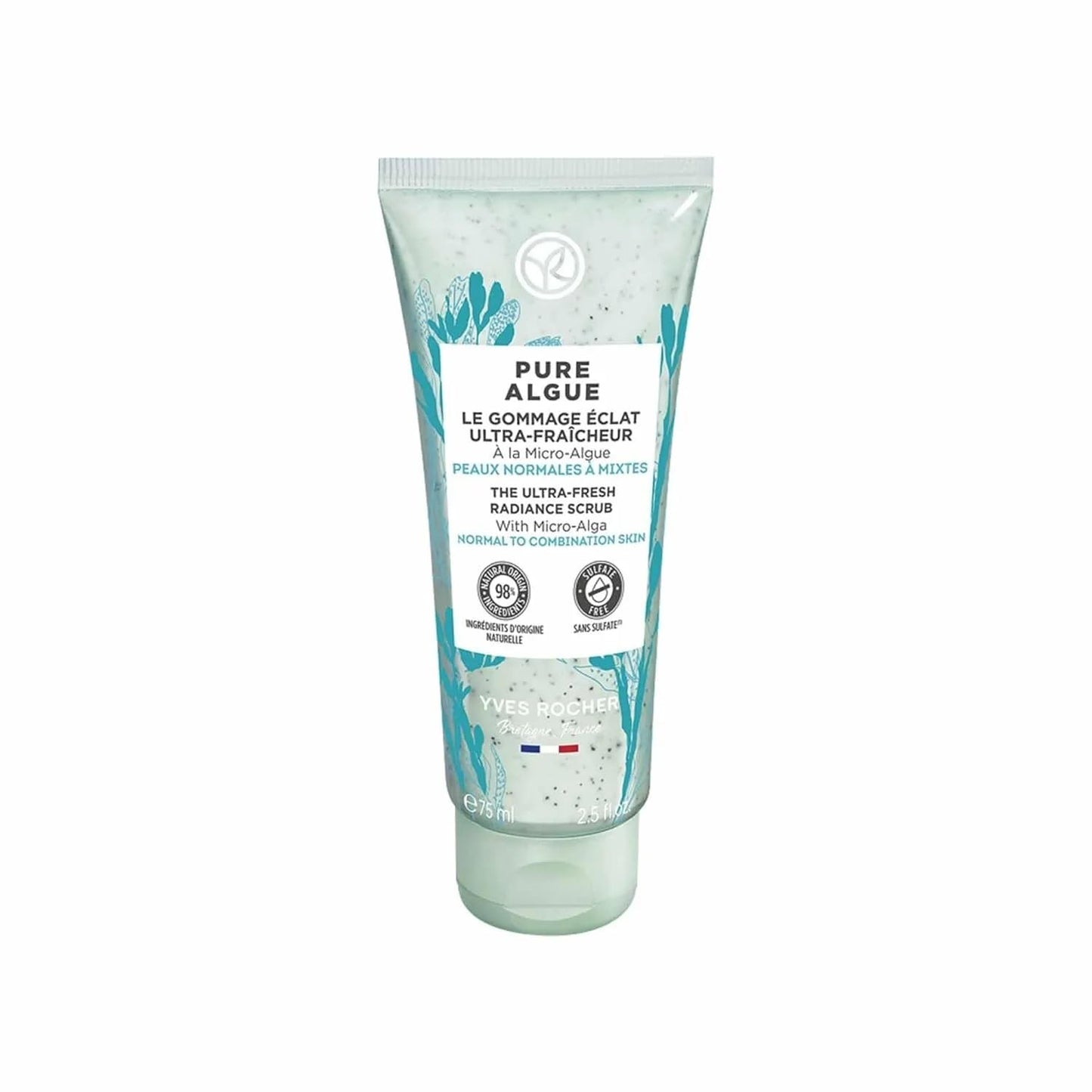Yves Rocher Pure Algue Ultra-Fresh Facial Scrub – Radiant, Purified Skin (75 ml)