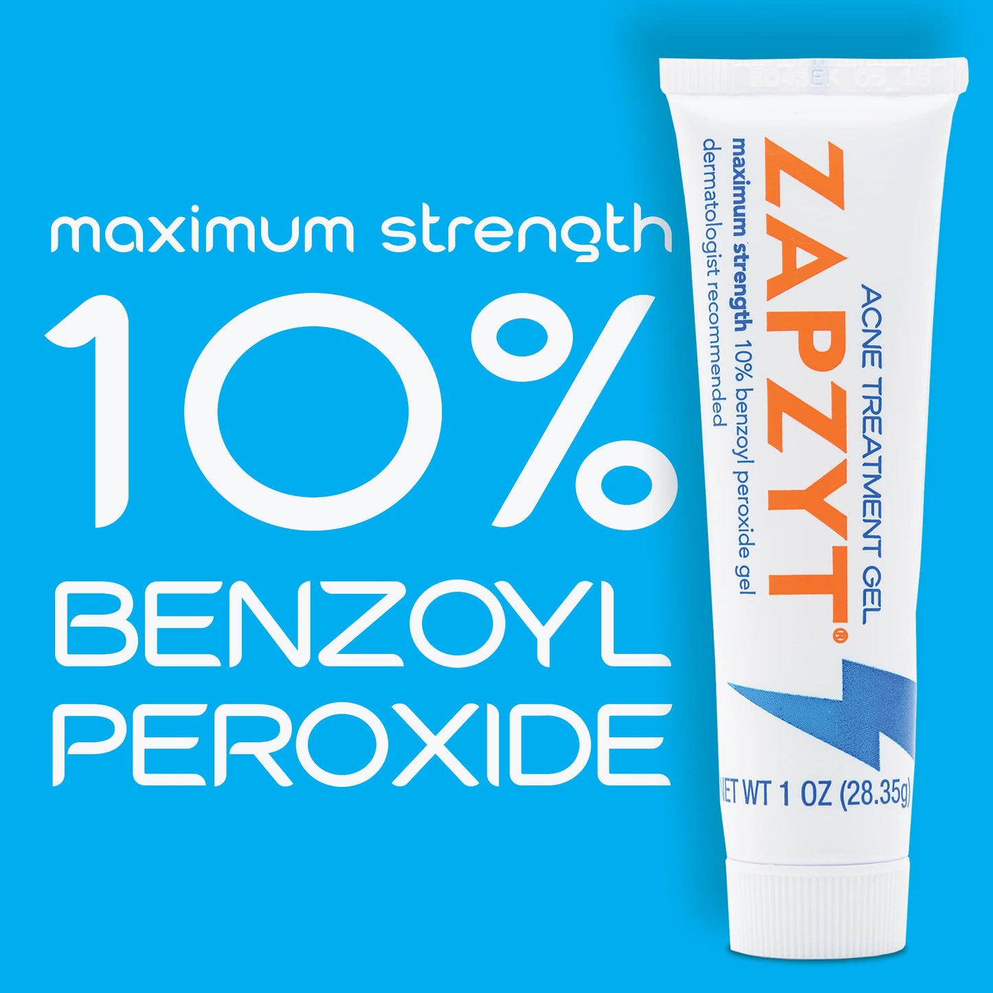 Zapzyt Maximum Strength 10% Benzoyl Peroxide Acne Gel – Pack of 3