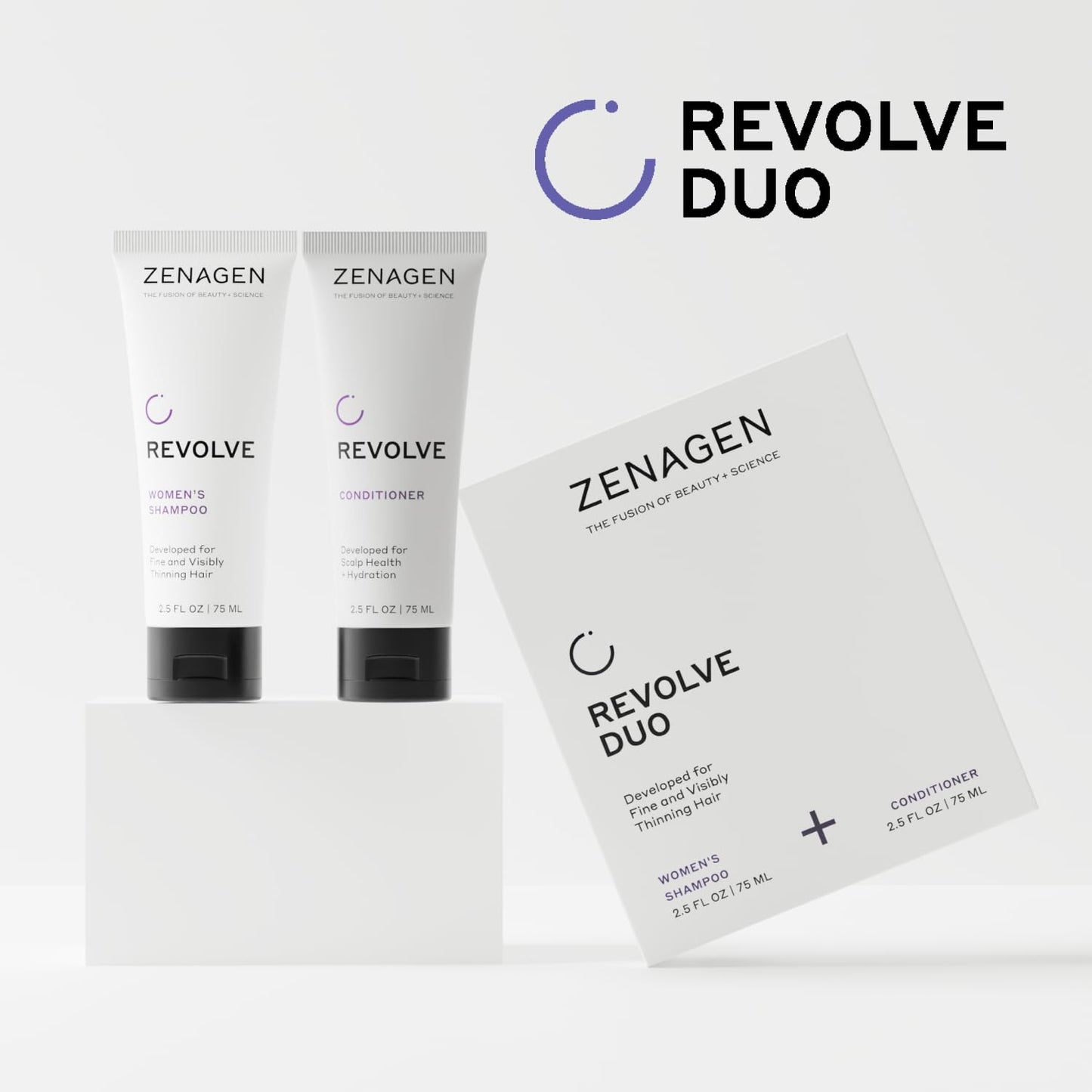 Zenagen Revolve Women's Travel Kit – TSA-Approved Shampoo & Conditioner for Fine Hair