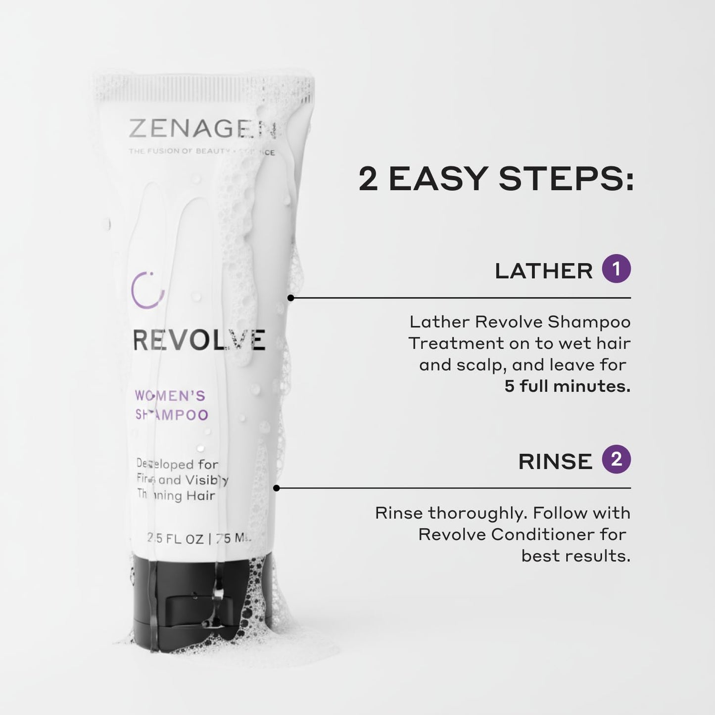 Zenagen Revolve Women's Travel Kit – TSA-Approved Shampoo & Conditioner for Fine Hair