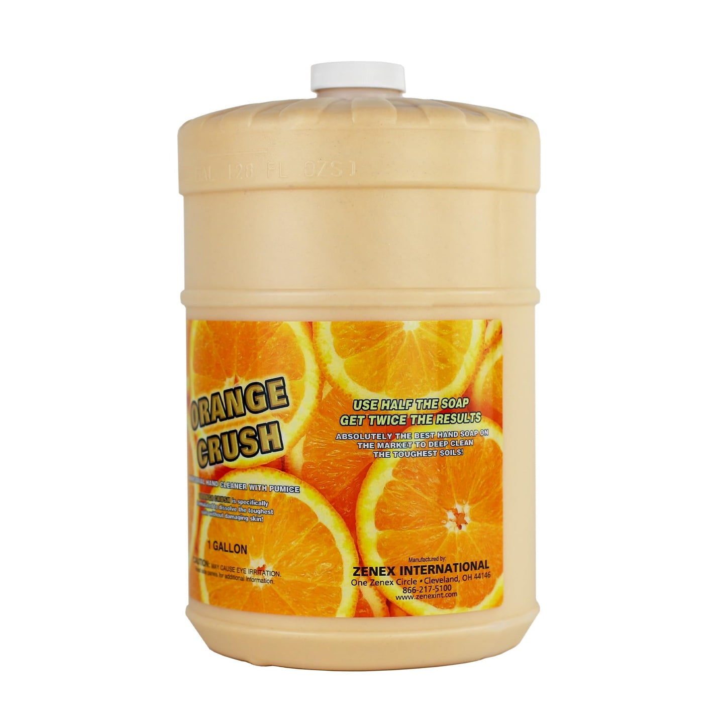 Zenex Orange Crush Hand Soap with Pumice — Industrial Cleaner, Citrus Crème, 1 Gal