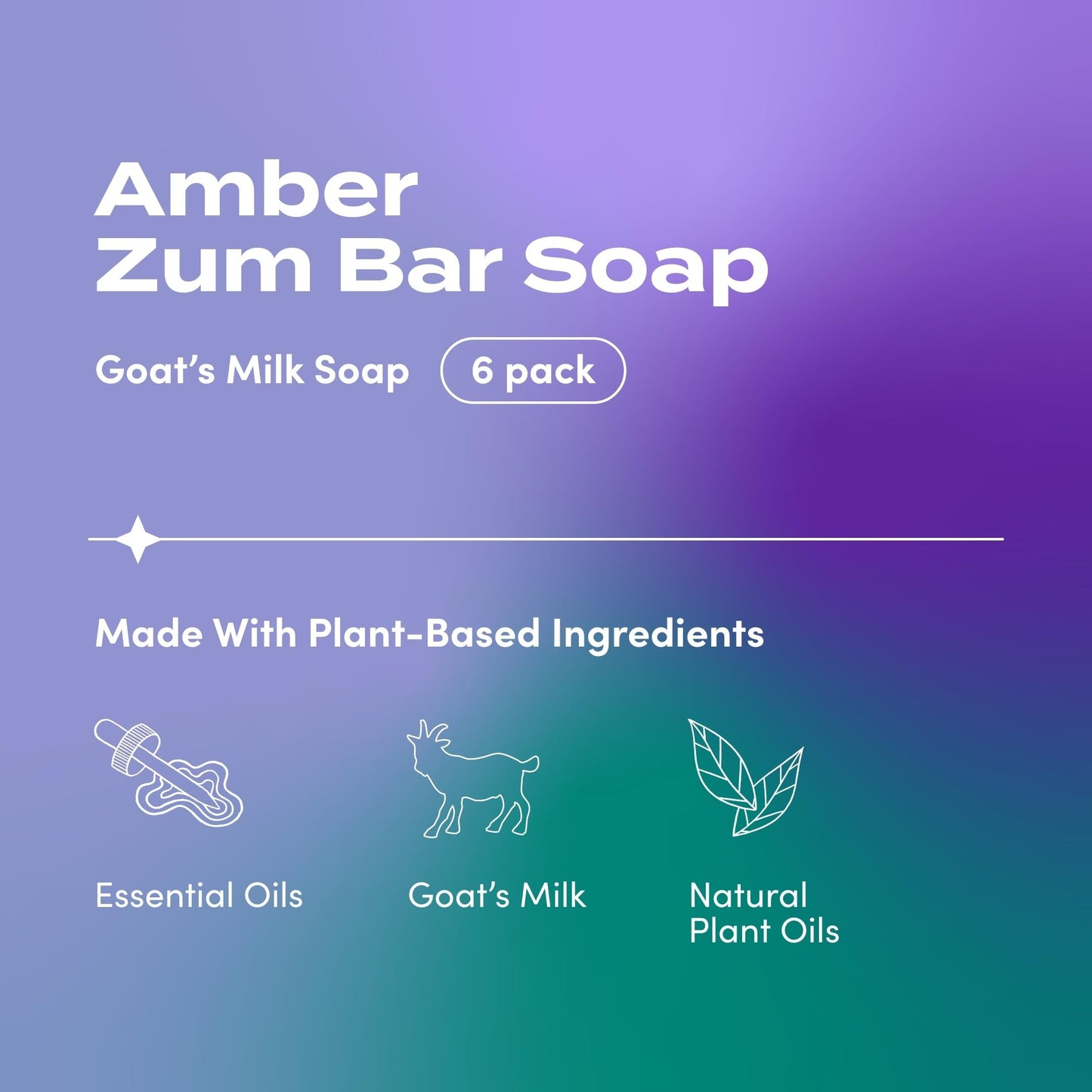 Zum Indigo Wild Goat's Milk Soap Bar – Amber, Essential Oils, 3 oz (6 Pack)