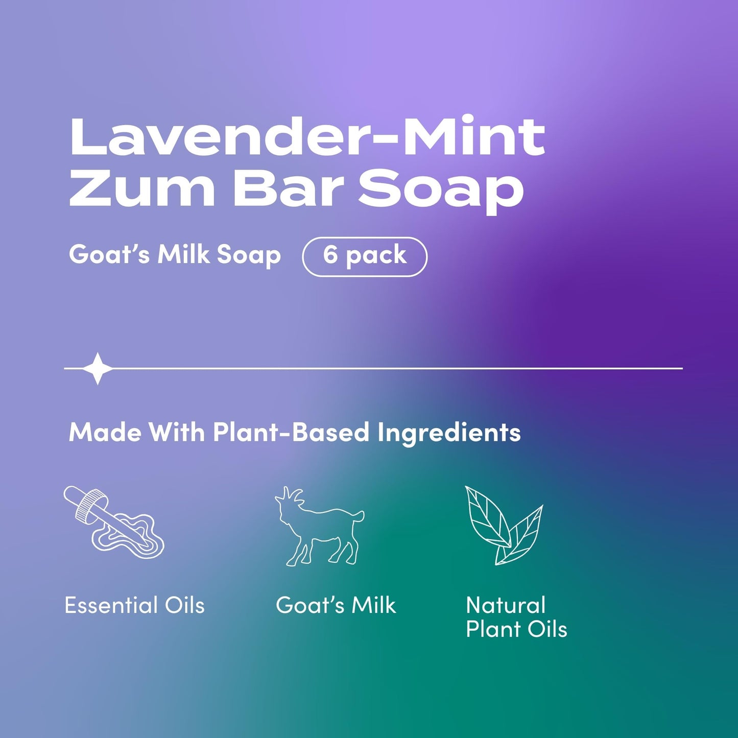 Zum Indigo Wild Goat Milk Soap Bar – Lavender Mint, 3 oz, 6 Pack | Natural Oils, Cruelty-Free
